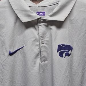 Kansas State Wildcats Nike Dri-FIT Polo Men's XL Gray 35 Team Issued Basketball